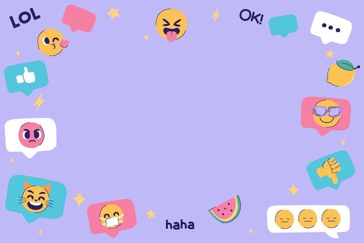 무료 Vector 이모티콘이 있는 평평한 세계 이모티콘의 날 배경