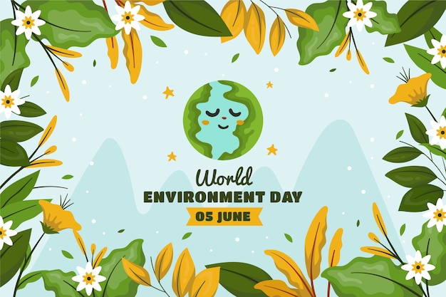 Flat world environment day background