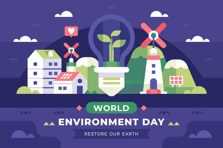 Free Vector flat world environment day background