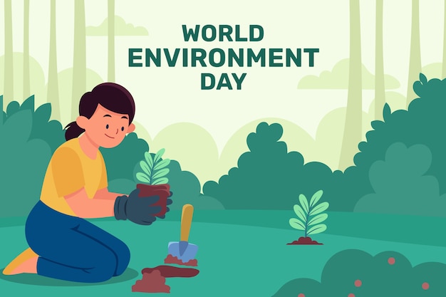 Free vector flat world environment day background