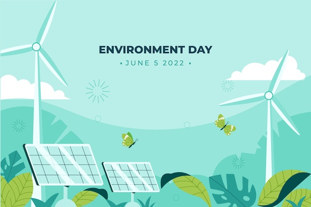 Flat  world environment day background