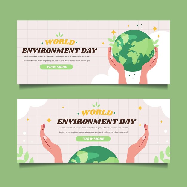 Flat world environment day banner template