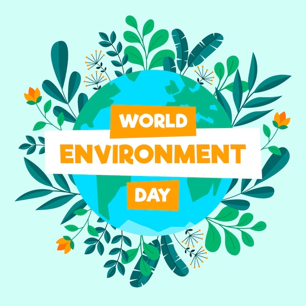 Flat world environment day illustration