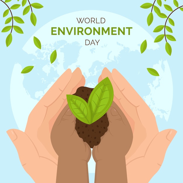 Free vector flat world environment day illustration