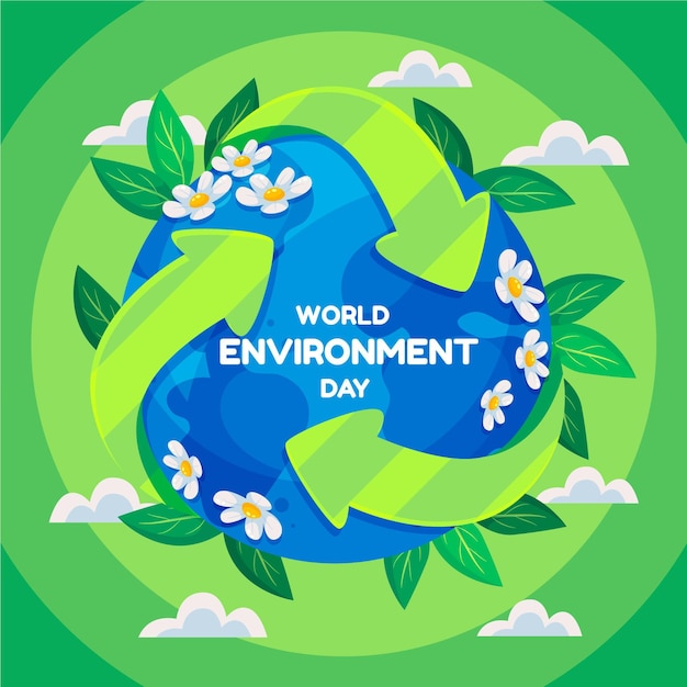 Free vector flat world environment day illustration