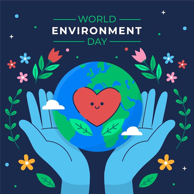 Free vector flat world environment day illustration