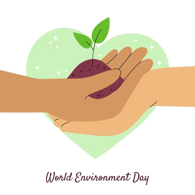 Flat world environment day illustration