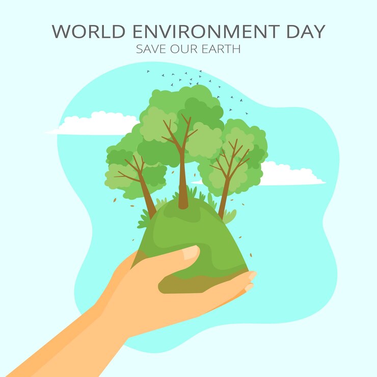 Free Vector flat world environment day illustration