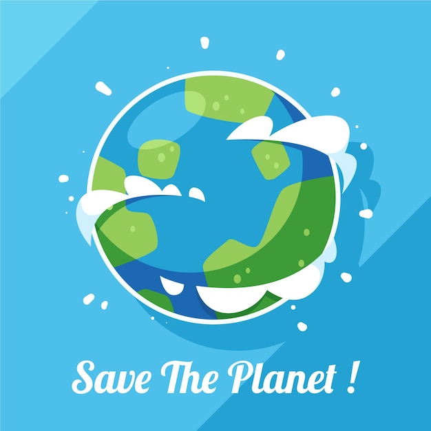 Flat world environment day save the planet illustration