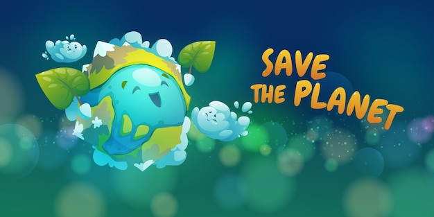 Flat world environment day save the planet illustration