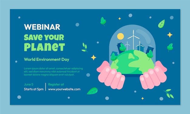 Flat world environment day webinar template