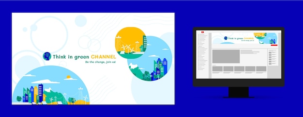 Vettore gratuito copertina d'arte di youtube per la giornata mondiale dell'ambiente piatta