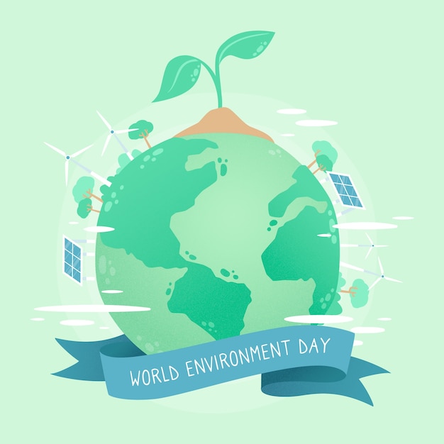 Free vector flat world environment day