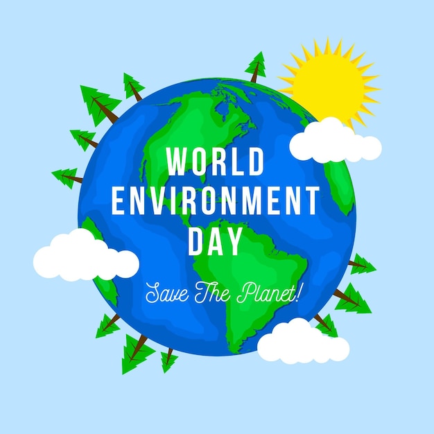 Giornata mondiale dell'ambiente piatto