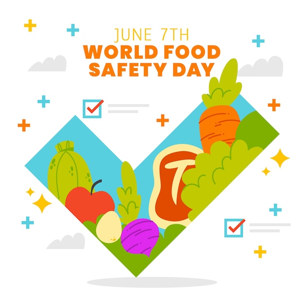 Free vector flat world food safety day illustration