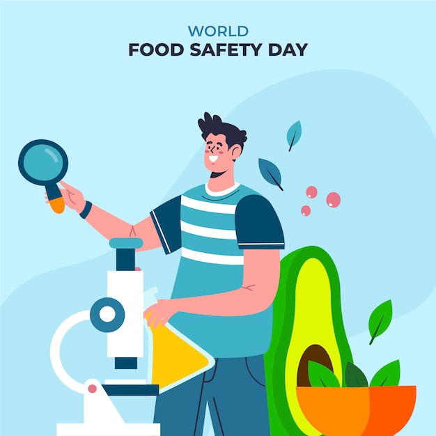 Flat world food safety day illustration