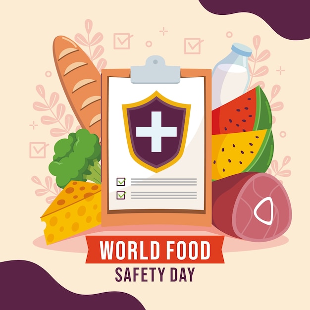 Плоский всемирный день безопасности пищевых продуктов