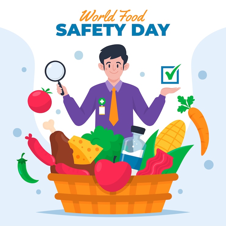 Free Vector flat world food safety day illustration