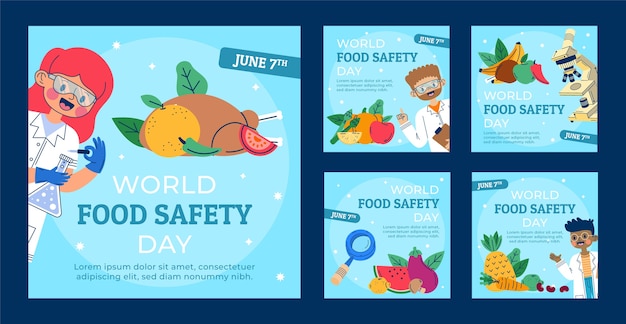 Коллекция постов в instagram о всемирном дне безопасности пищевых продуктов
