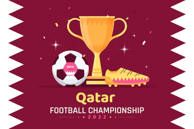 Flat World Footbal Championship Background