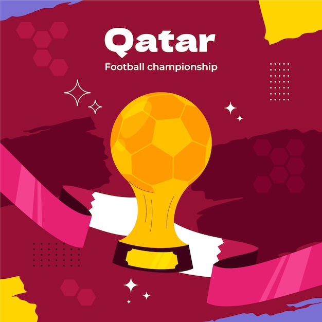 Free vector flat world footbal championship illustration