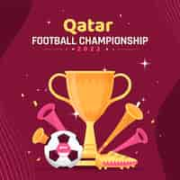 Free vector flat world footbal championship illustration