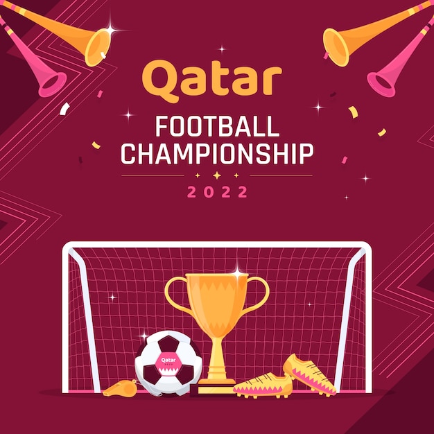 The Ultimate Flat World Football Championship Illustration – Free Vector Download