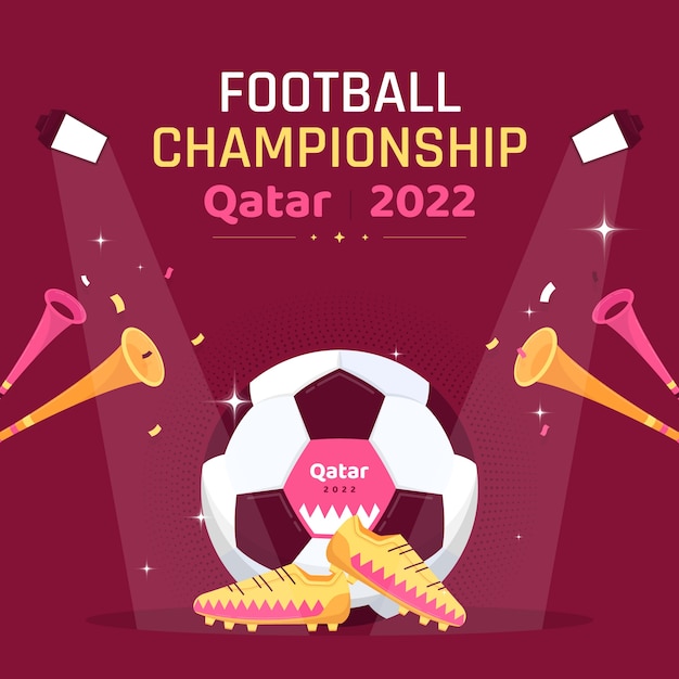 Free vector flat world footbal championship illustration