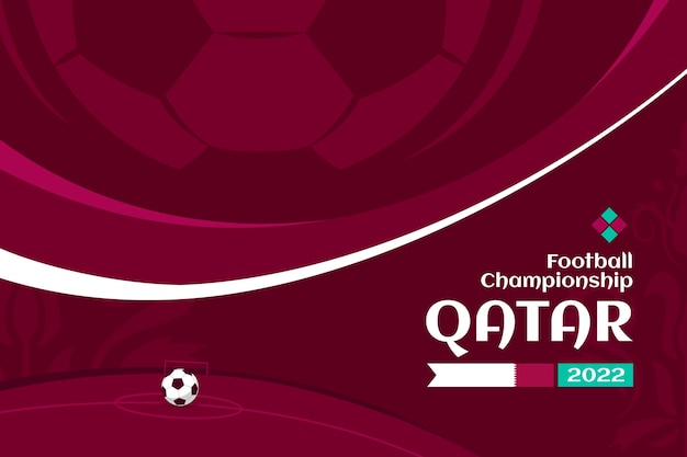 Бесплатное векторное изображение Плоский фон чемпионата мира по футболу