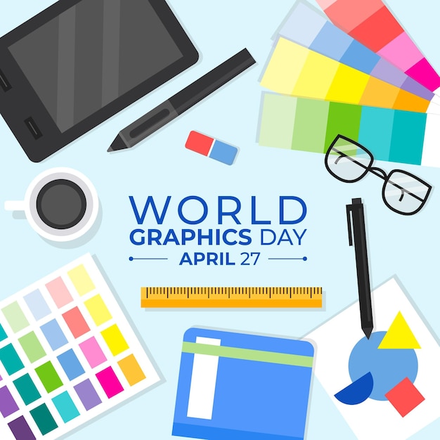 Free vector flat world graphics day illustration