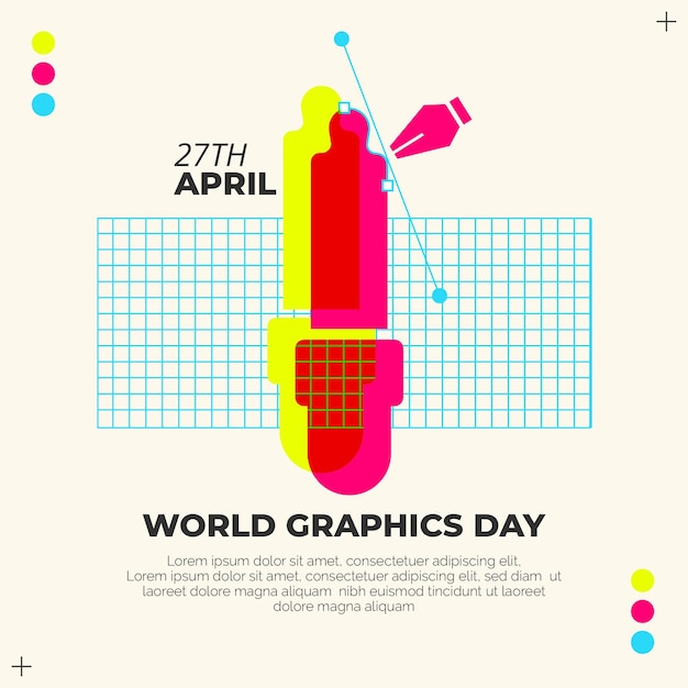 Vettore gratuito illustrazione di giornata mondiale della grafica piatta