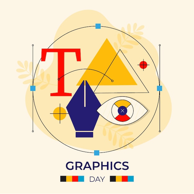 Flat world graphics day illustration