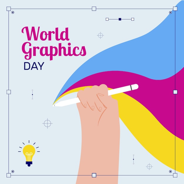 Flat world graphics day illustration