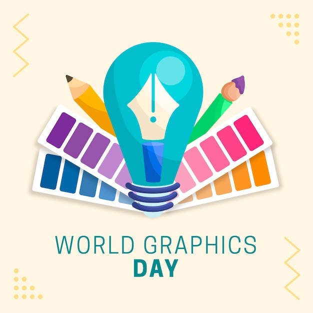 Flat world graphics day illustration