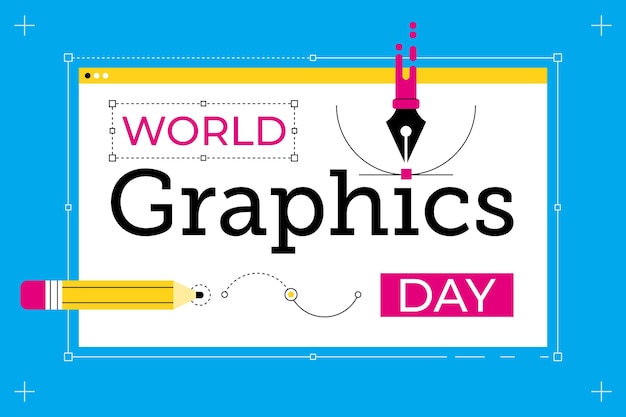 Vettore gratuito illustrazione di giornata mondiale della grafica piatta