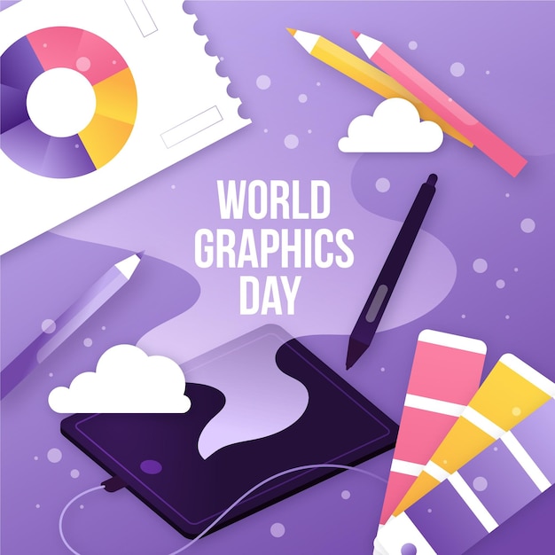 Flat world graphics day illustration