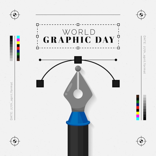 Flat world graphics day illustration