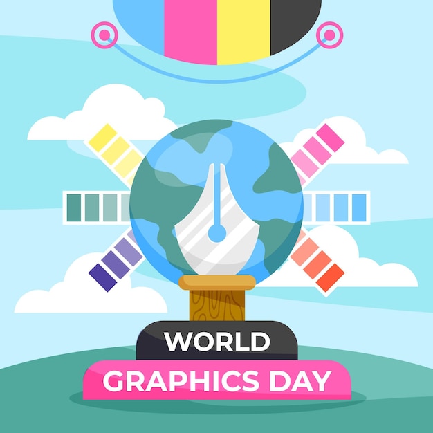 Free vector flat world graphics day illustration