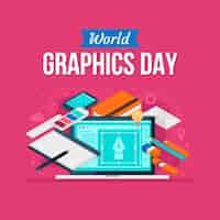 Free vector flat world graphics day illustration