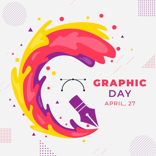 Vettore gratuito illustrazione di giornata mondiale della grafica piatta