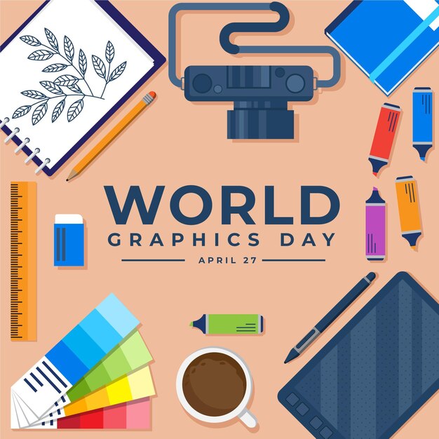 Free vector flat world graphics day illustration