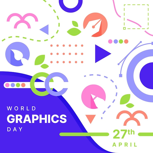 Vettore gratuito illustrazione di giornata mondiale della grafica piatta