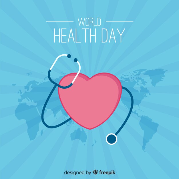 Плоский Всемирный день здоровья фон
