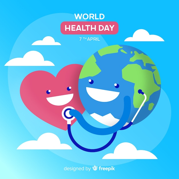 Flat world health day background