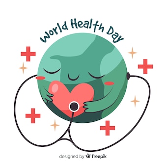 평평한 세계 건강의 날 배경