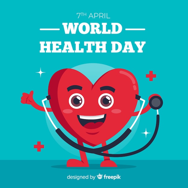 Flat world health day background