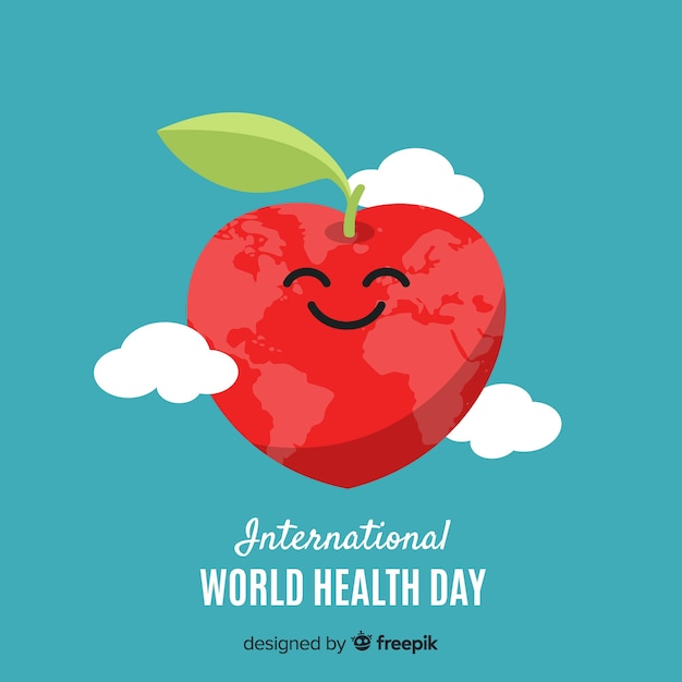 Flat world health day background