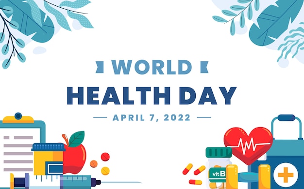 Fondo piatto della giornata mondiale della salute