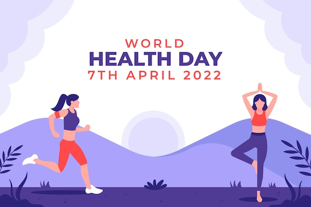 Flat world health day background