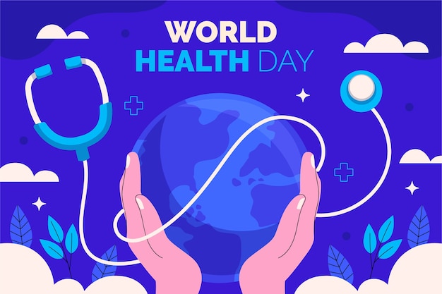 Flat world health day background